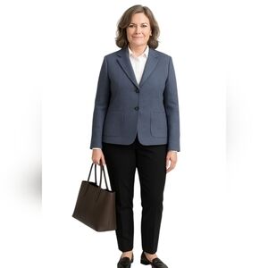 Brooks Brothers wool and angora rabbit hair blend blazer in blue Office Business